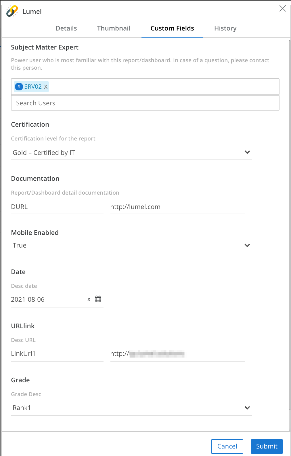 Edit Custom Fields