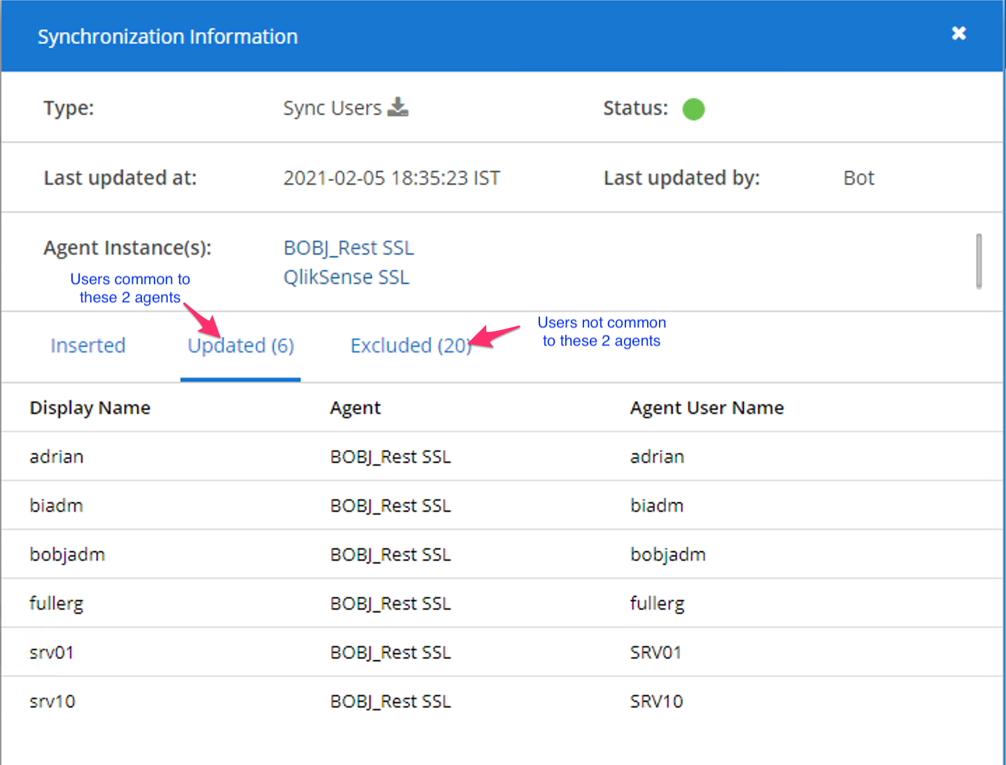 Sync details