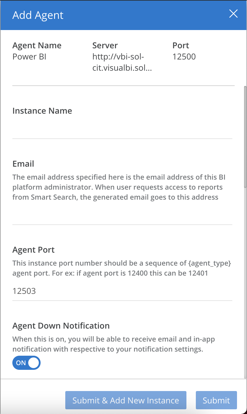 Add agent instance details