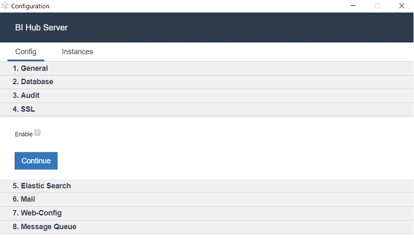 Expand SSL in the BI Hub config utility