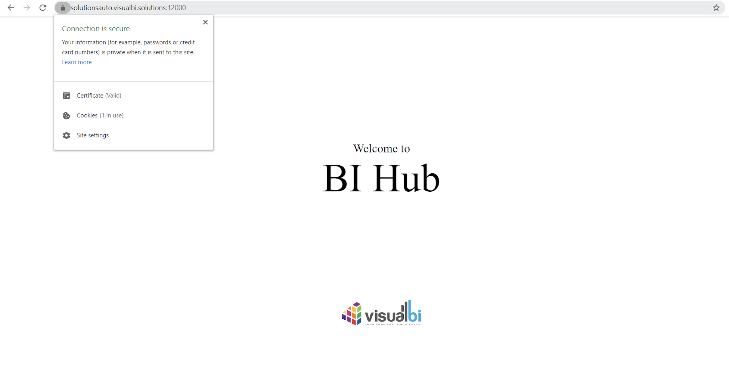 BI Hub Server with secured SSL connection