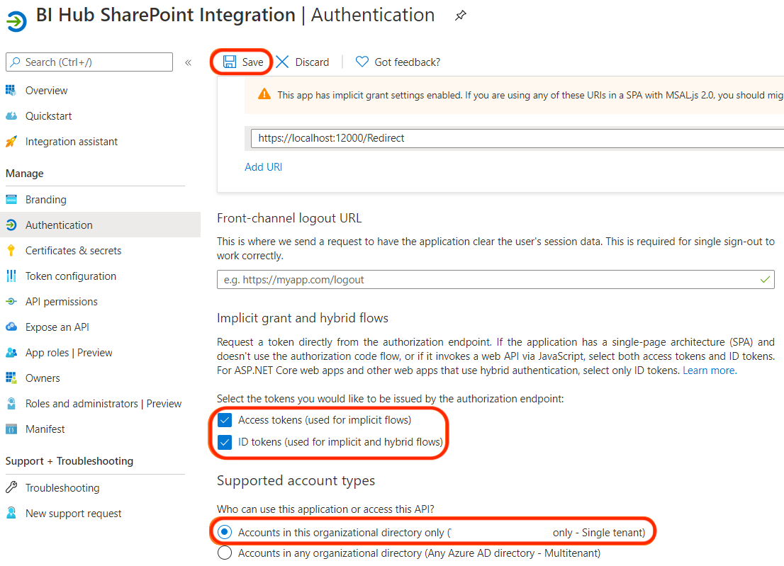 Authentication access tokens