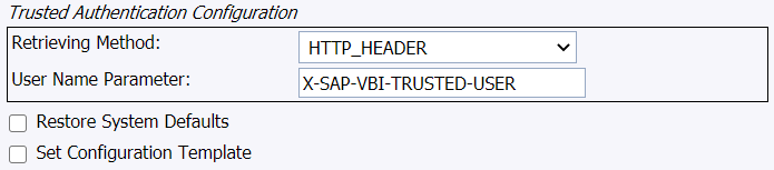 Trusted Authentication Configuration