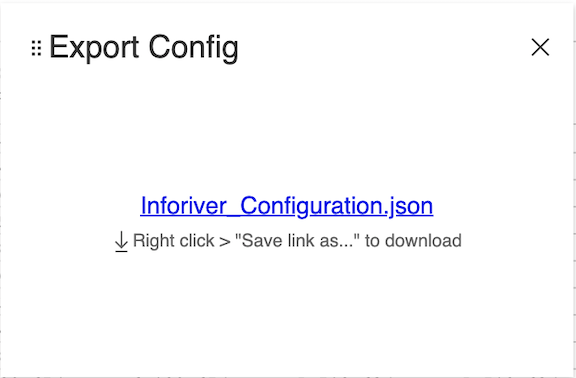 Export Config dialog box